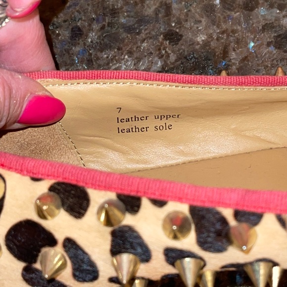 Intermix Alejandra G leopard calf hair studded flats - Picture 9 of 12